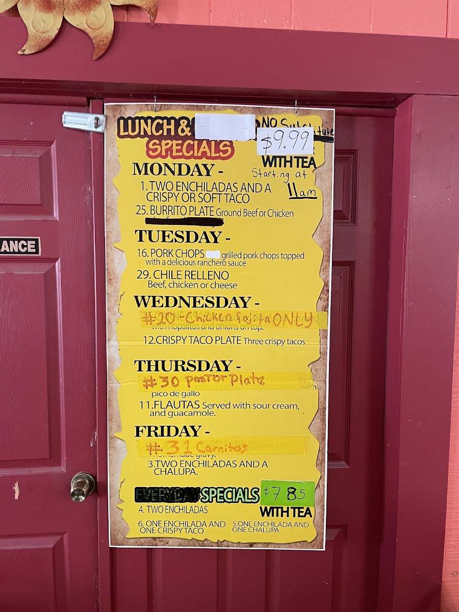 Menu La Prima's Taco House-1