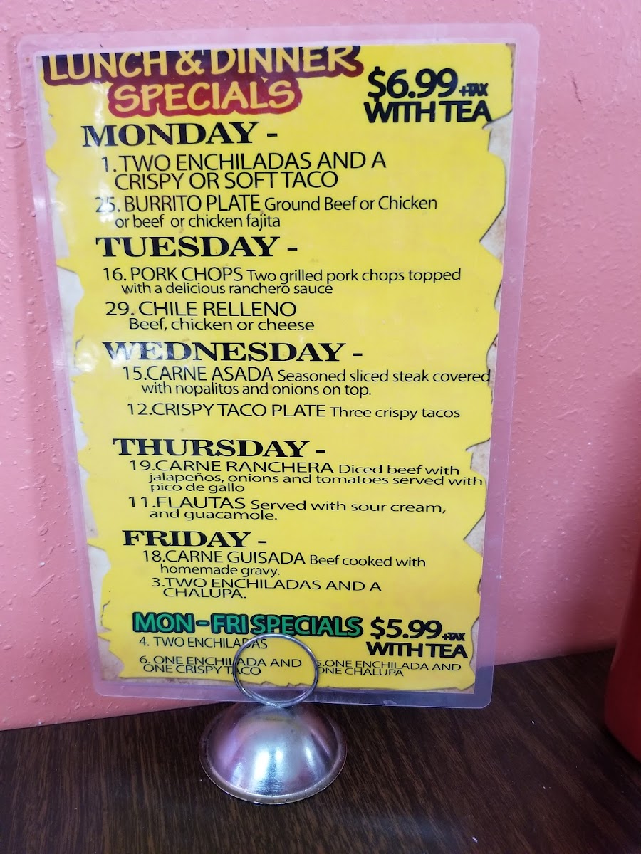 Menu La Prima's Taco House-6